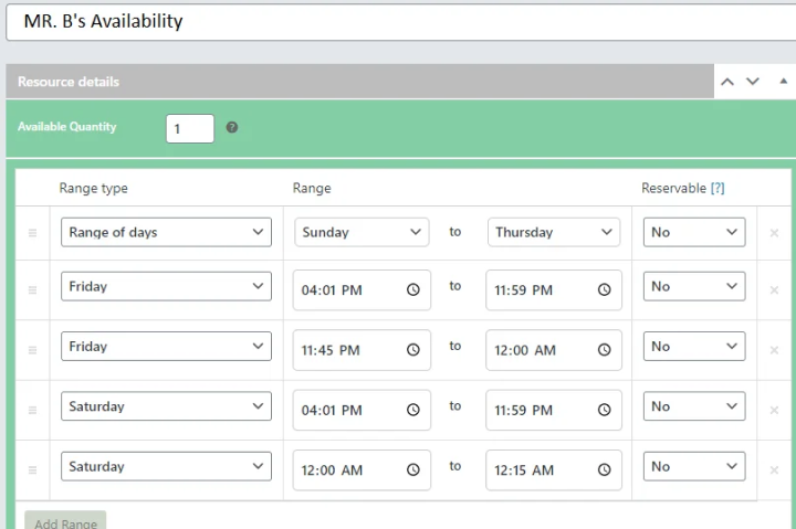 availability page in arb