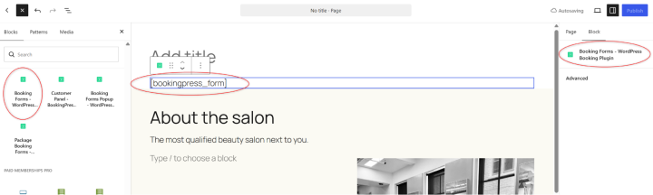 bookingpress booking form shortcode