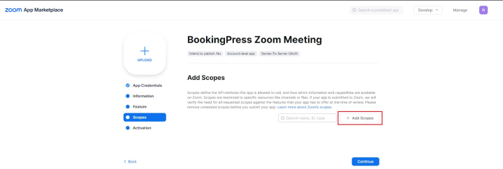 configure required zoom permissions