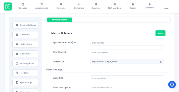 connect microsoft teams with bookingpress