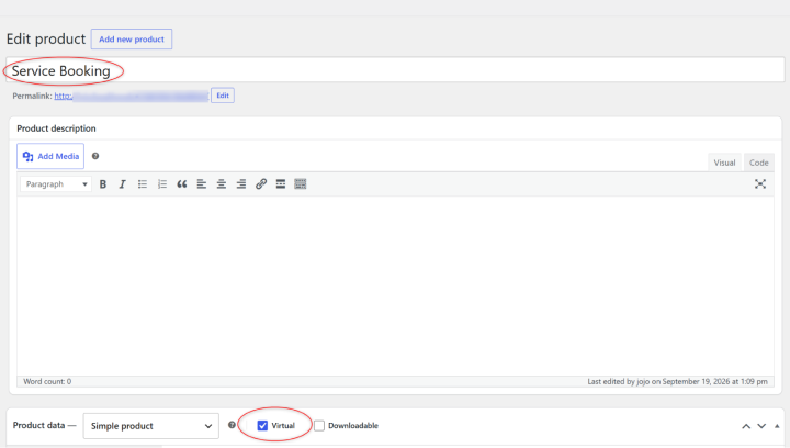 create service booking