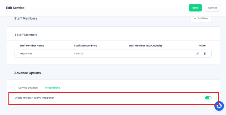 enable microsoft teams integration