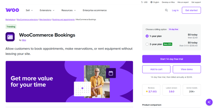 woocommerce bookings