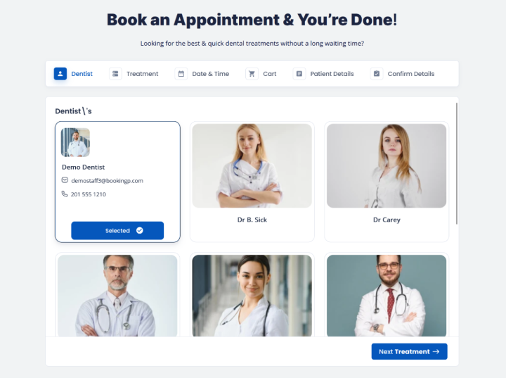 clinic booking frontend demo