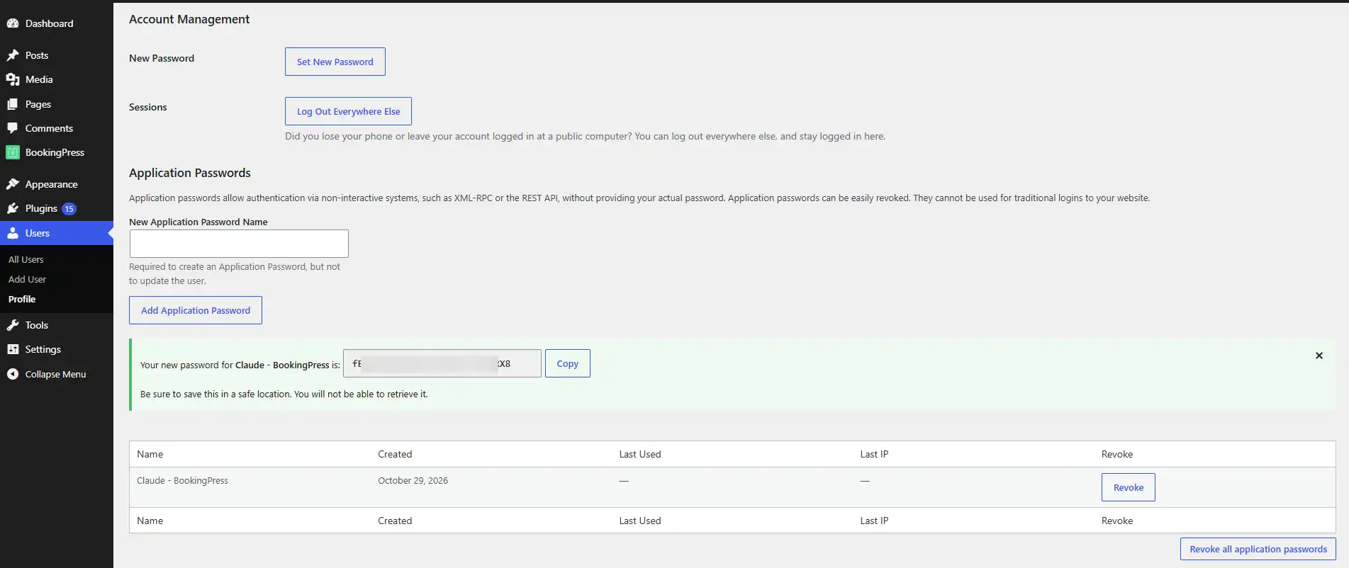 Create an Application Password