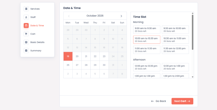 real time availability in booking system