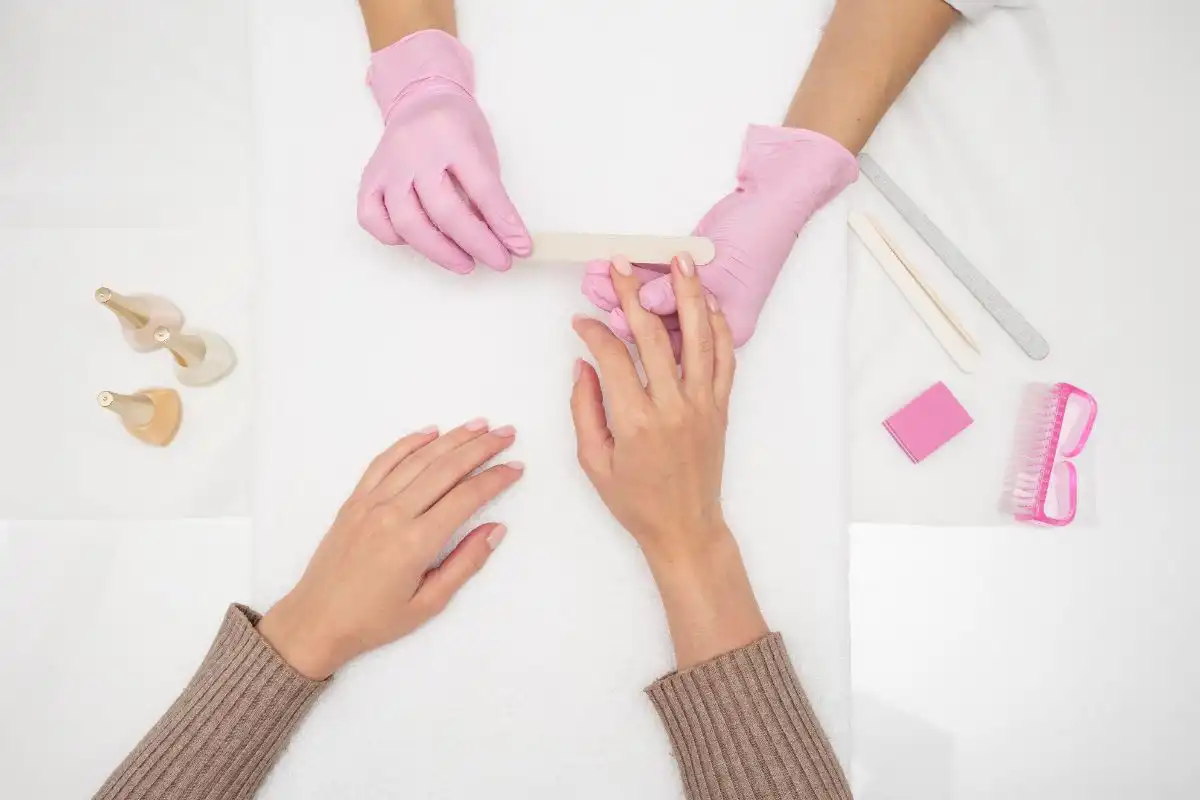 Manicure at a nail bar