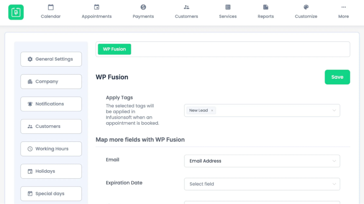 wp fusion integration with bookingpress