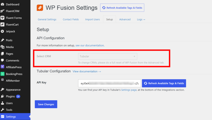 wp fusion settings